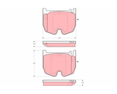 Brake Pad Set, disc brake GDB1541 TRW, Image 2