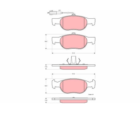 Brake Pad Set, disc brake GDB1564 TRW, Image 2