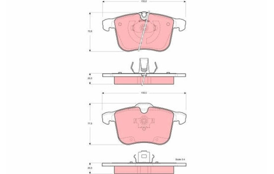 Brake Pad Set, disc brake GDB1567 TRW, Image 2