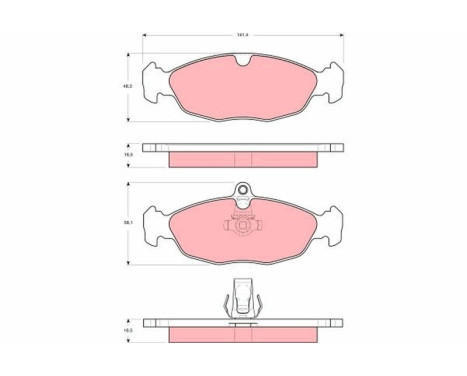 Brake Pad Set, disc brake GDB1569 TRW, Image 2