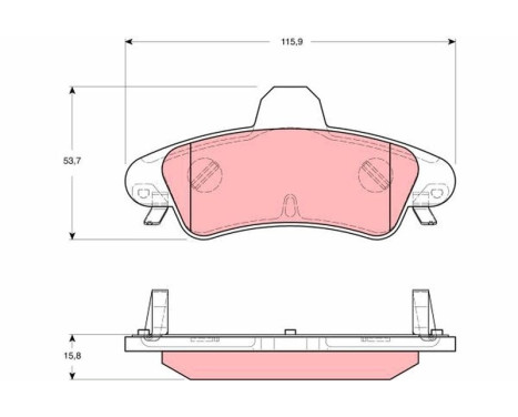 Brake Pad Set, disc brake GDB1580 TRW, Image 2