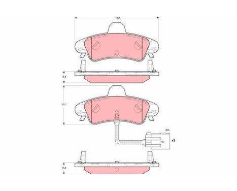 Brake Pad Set, disc brake GDB1581 TRW, Image 2