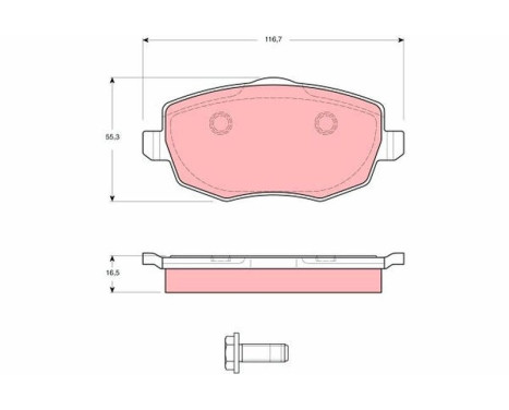 Brake Pad Set, disc brake GDB1592 TRW, Image 2