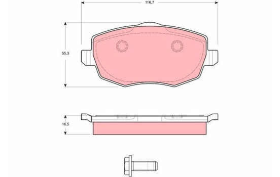 Brake Pad Set, disc brake GDB1592 TRW, Image 2