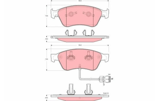 Brake Pad Set, disc brake GDB1598 TRW, Image 2