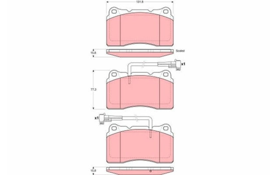Brake Pad Set, disc brake GDB1603 TRW, Image 2