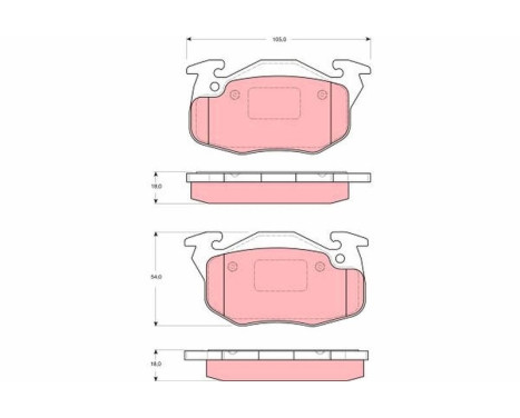 Brake Pad Set, disc brake GDB1615 TRW, Image 2