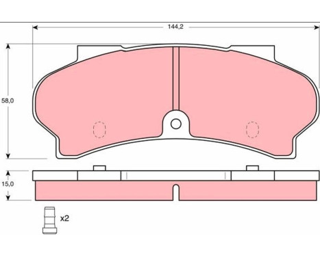 Brake Pad Set, disc brake GDB164 TRW, Image 2