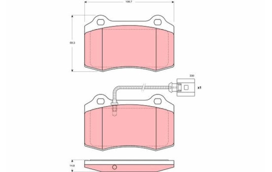 Brake Pad Set, disc brake GDB1644 TRW, Image 3