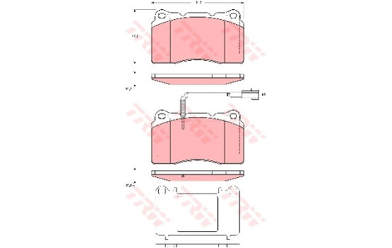 Brake Pad Set, disc brake GDB1645 TRW