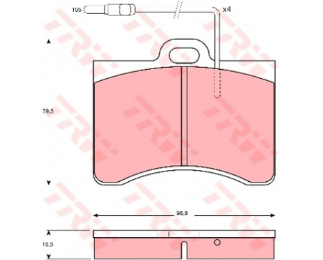 Brake Pad Set, disc brake GDB165 TRW