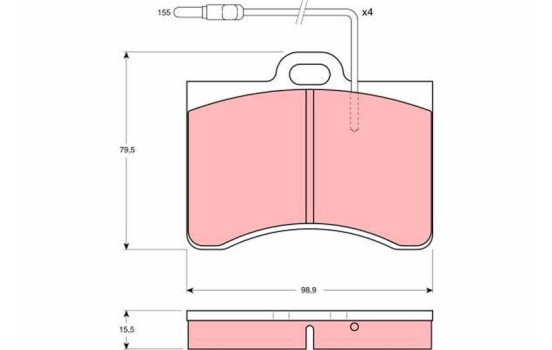 Brake Pad Set, disc brake GDB165 TRW, Image 2