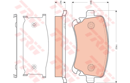 Brake Pad Set, disc brake GDB1661 TRW