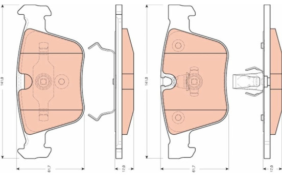 Brake Pad Set, disc brake GDB1675 TRW, Image 2