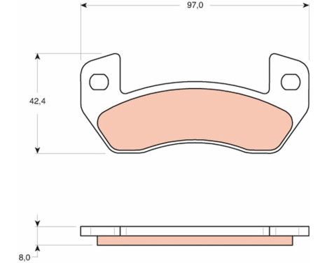 Brake Pad Set, disc brake GDB1680 TRW, Image 2