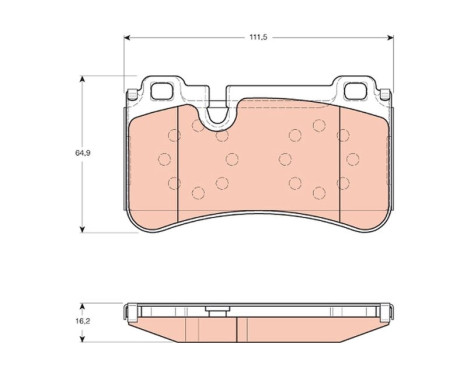 Brake Pad Set, disc brake GDB1711 TRW, Image 2