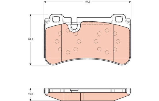 Brake Pad Set, disc brake GDB1711 TRW, Image 2