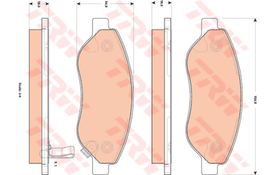 Brake Pad Set, disc brake GDB1713 TRW