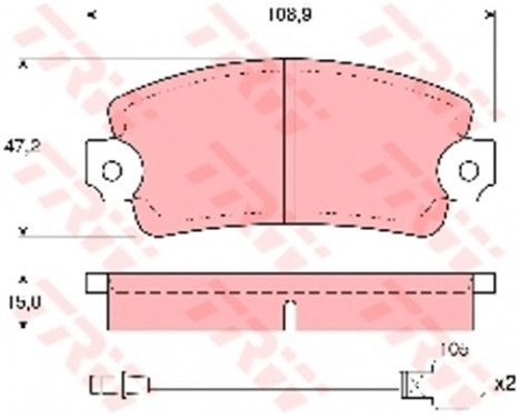 Brake Pad Set, disc brake GDB172 TRW