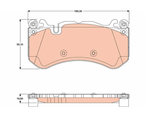 Brake Pad Set, disc brake GDB1734 TRW, Image 2