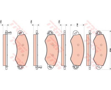 Brake Pad Set, disc brake GDB1744 TRW