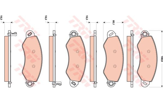 Brake Pad Set, disc brake GDB1744 TRW