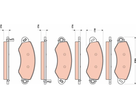 Brake Pad Set, disc brake GDB1744 TRW, Image 2