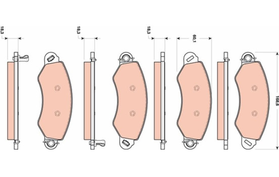 Brake Pad Set, disc brake GDB1744 TRW, Image 2