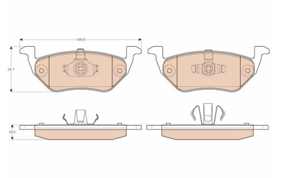 Brake Pad Set, disc brake GDB1754 TRW, Image 2