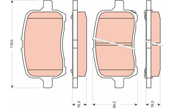 Brake Pad Set, disc brake GDB1755 TRW, Image 2