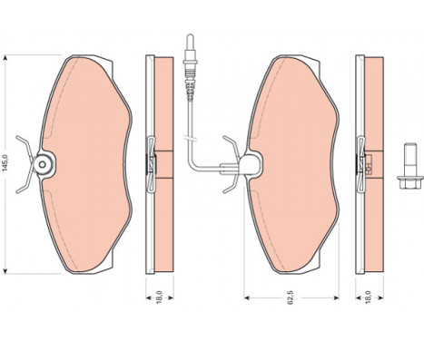 Brake Pad Set, disc brake GDB1760 TRW