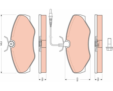 Brake Pad Set, disc brake GDB1760 TRW, Image 2