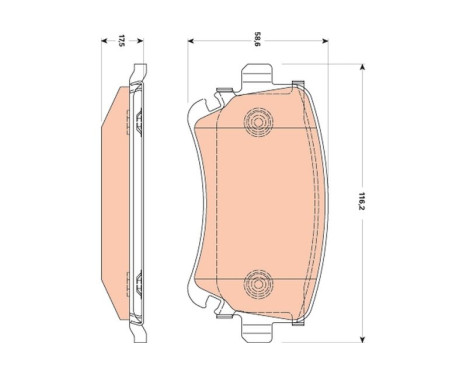 Brake Pad Set, disc brake GDB1769 TRW, Image 2