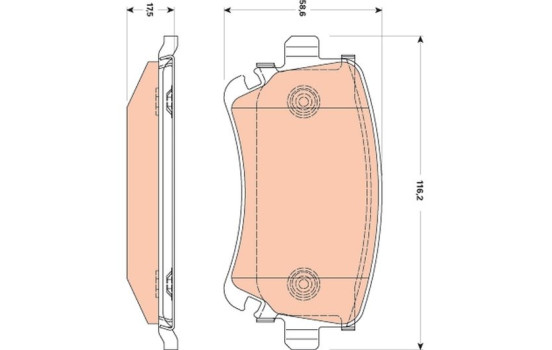 Brake Pad Set, disc brake GDB1769 TRW, Image 2