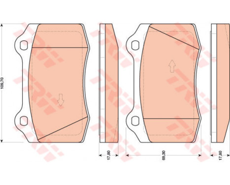 Brake Pad Set, disc brake GDB1772 TRW