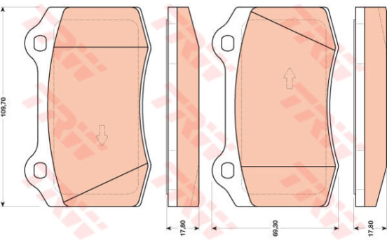 Brake Pad Set, disc brake GDB1772 TRW