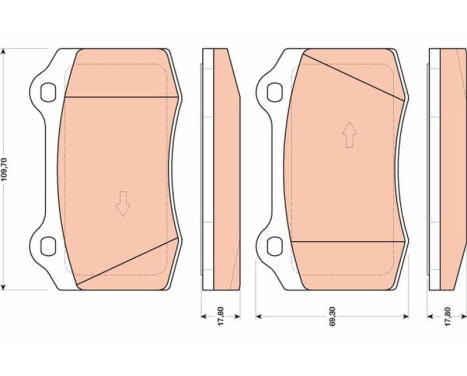 Brake Pad Set, disc brake GDB1772 TRW, Image 2