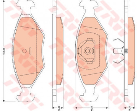 Brake Pad Set, disc brake GDB1776 TRW