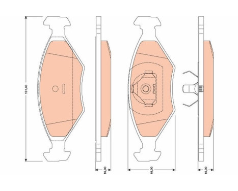 Brake Pad Set, disc brake GDB1776 TRW, Image 2