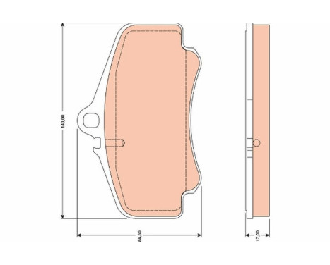 Brake Pad Set, disc brake GDB1777 TRW, Image 2