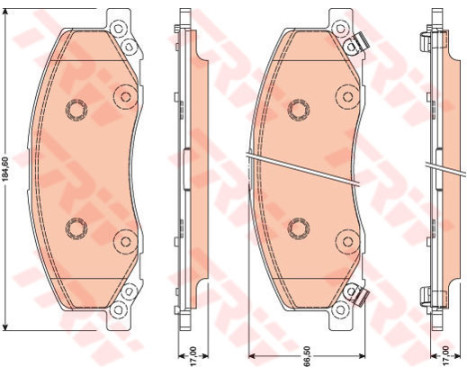 Brake Pad Set, disc brake GDB1781 TRW