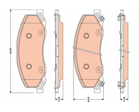 Brake Pad Set, disc brake GDB1781 TRW, Image 2