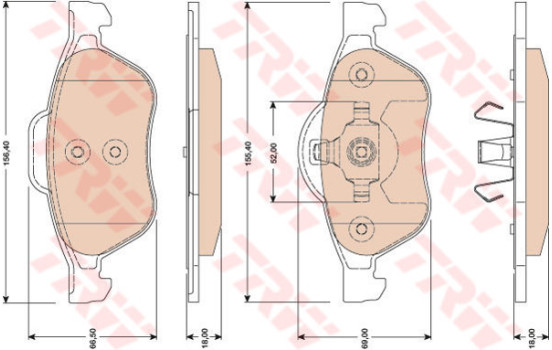 Brake Pad Set, disc brake GDB1787 TRW