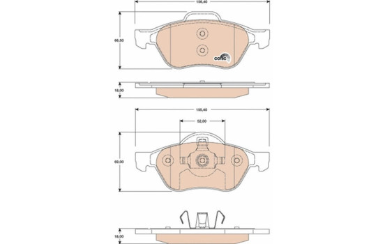 Brake Pad Set, disc brake GDB1787 TRW, Image 2