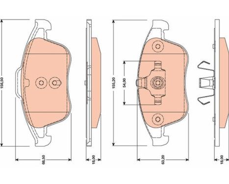 Brake Pad Set, disc brake GDB1788 TRW, Image 2