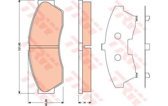 Brake Pad Set, disc brake GDB1796 TRW
