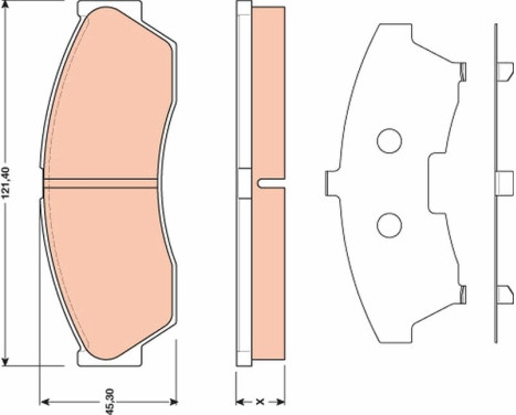 Brake Pad Set, disc brake GDB1796 TRW, Image 2