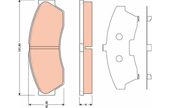 Brake Pad Set, disc brake GDB1796 TRW, Image 2