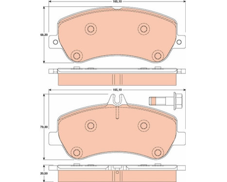 Brake Pad Set, disc brake GDB1798 TRW, Image 3