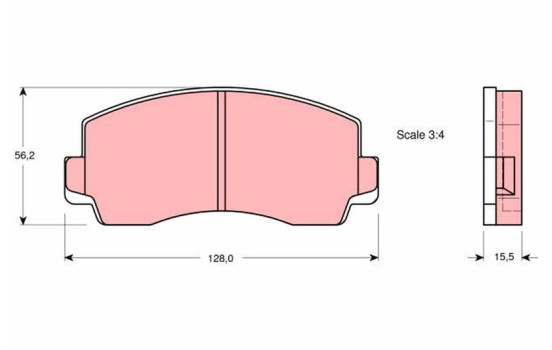 Brake Pad Set, disc brake GDB180 TRW, Image 2